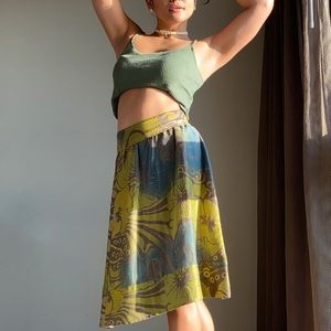 THEORY FLORAL PRINT A-LINE SKIRT